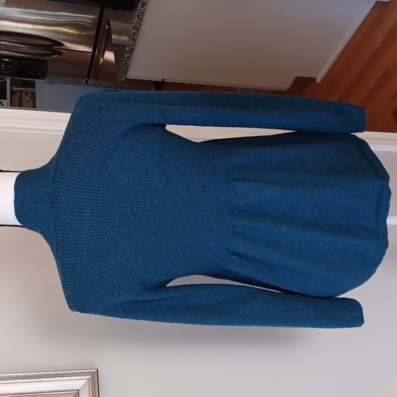 Eileen Fisher Teal Blue Peplum Cardigan Women's S - Picture 2 of 16